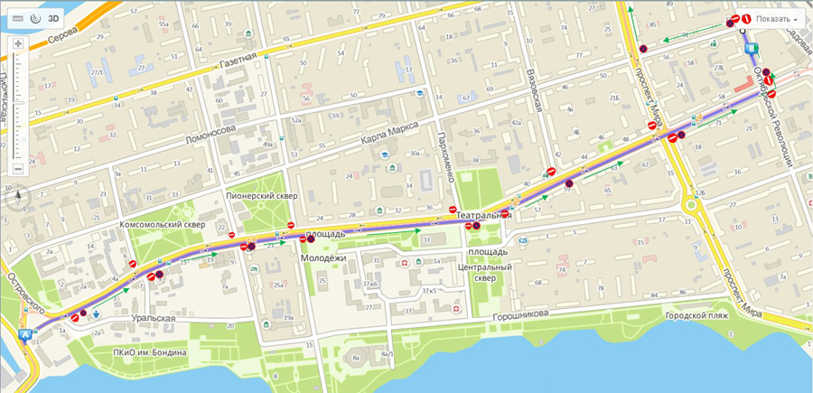 Карта города иркутска со знаками дорожного движения