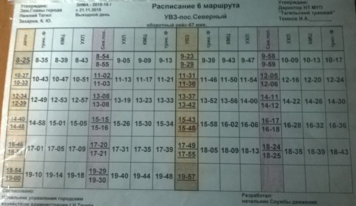Расписание трамваев 18
