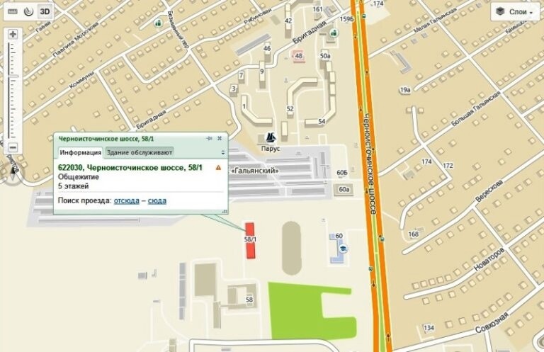 Место расположения будущего исправительного центра / cкриншот с карты 2GIS