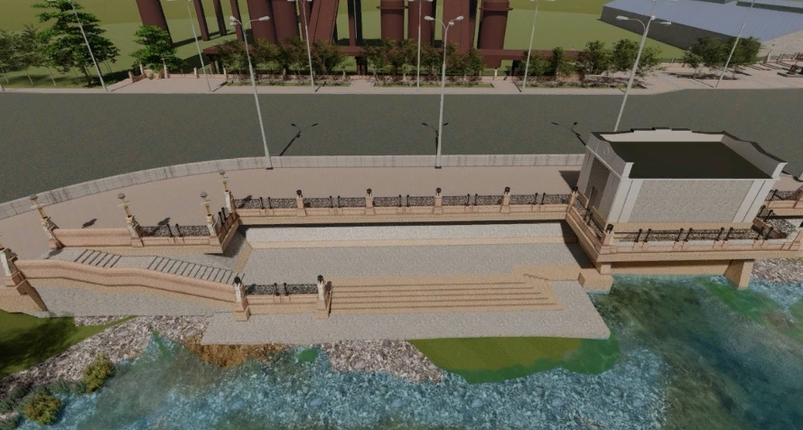 Визуализация проекта реконструкции плотина на Челюскинцев / пресс-служба мэрии