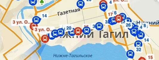 На карте 2ГИС в Нижнем Тагиле заработал мониторинг автобусов и трамваев